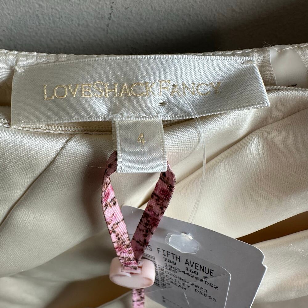 LoveShackFancy Cailey Off the Shoulder Cream Dress 4 - Picture 4 of 15